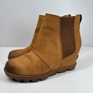 Sorel Joan of Arctic Women's US 8 Camel Brown Waterproof Wedge Chelsea Boot
